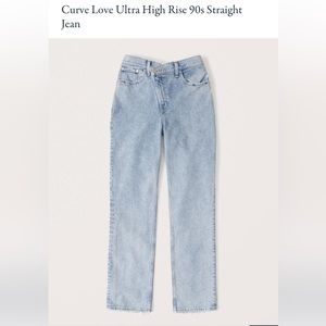 Abercrombie ultra high rise 90s straight curve love criss-cross waistband
